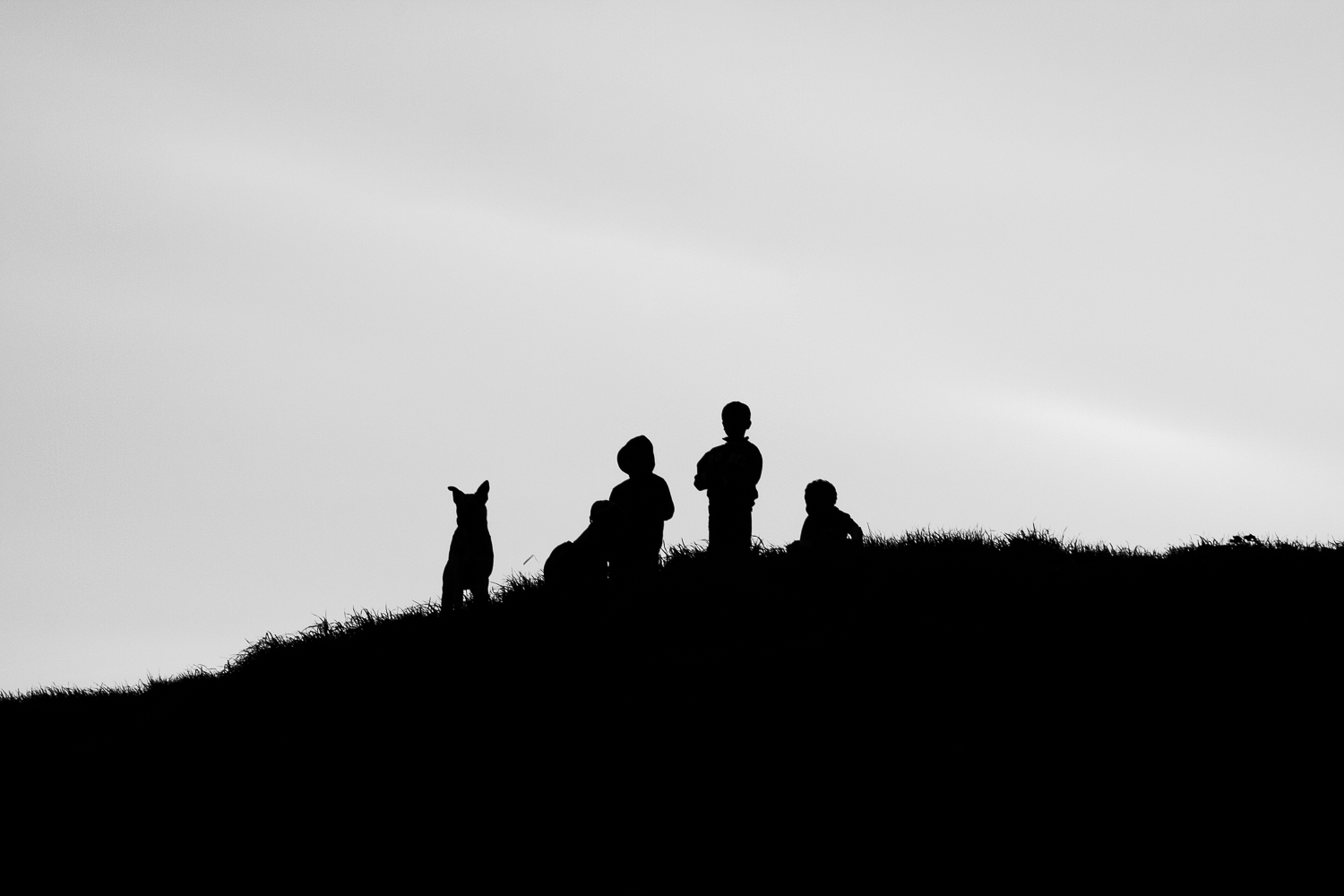 Children and dog on the hills of Karbonkelberg, Hout Bay, 2010.